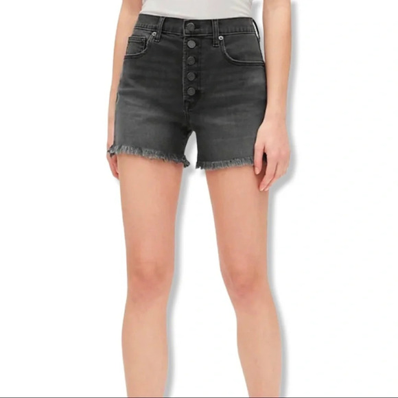 {GAP} black wash denim high rise 4” shorts - Picture 1 of 3